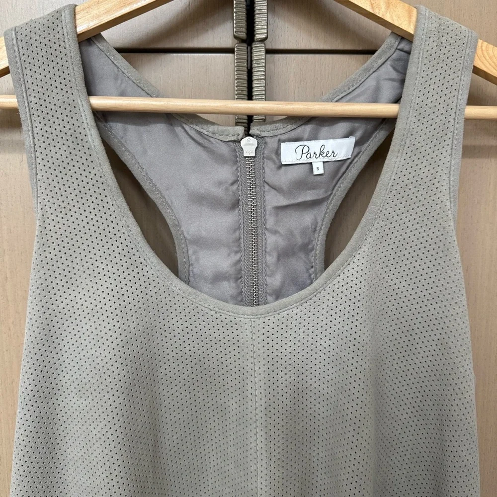 Stunning! Parker Suede leather racer back tank top, S - Picture 3 of 9